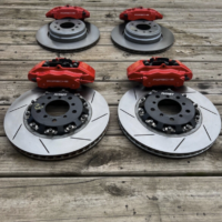 E36 and E46 Big Brake Kit using 996 calipers and e46 and e38 rotors.